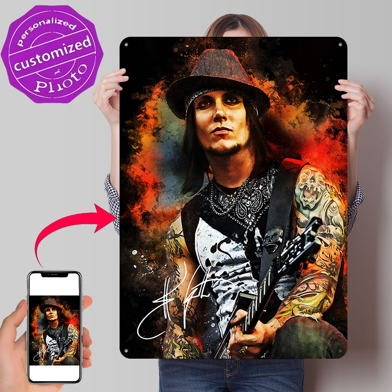 3D Printing Guitar - Affiche Synyster Gates avec guitare, style