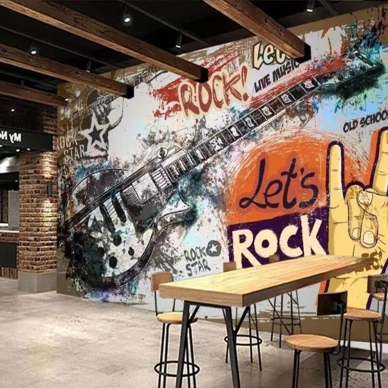 3D Printing Guitar - Peintures murales personnalisées, graffiti européen et