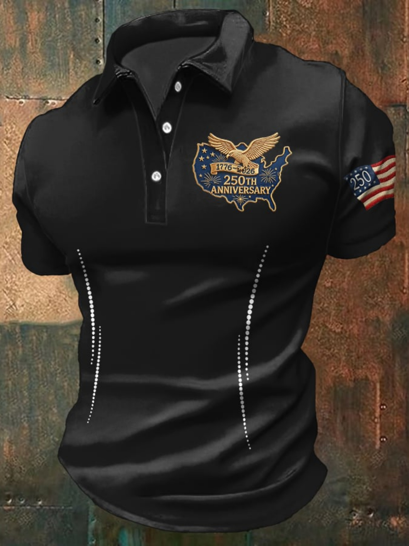 3D Printing Usa - Polo Homme USA 250ème Anniversaire Imprimé