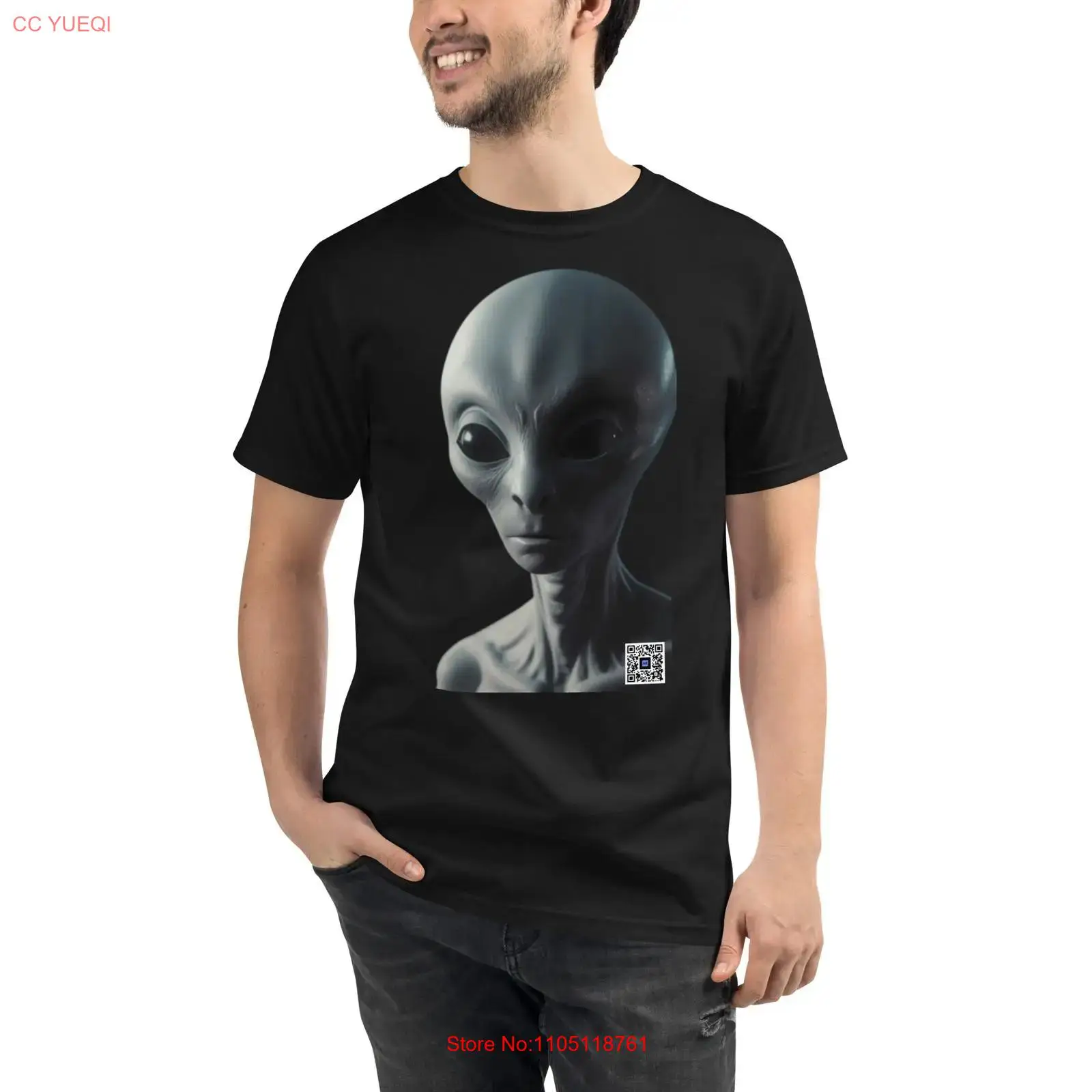 3D Printing Qr Code - T-shirt Alien biologique pour smartphone, appareil