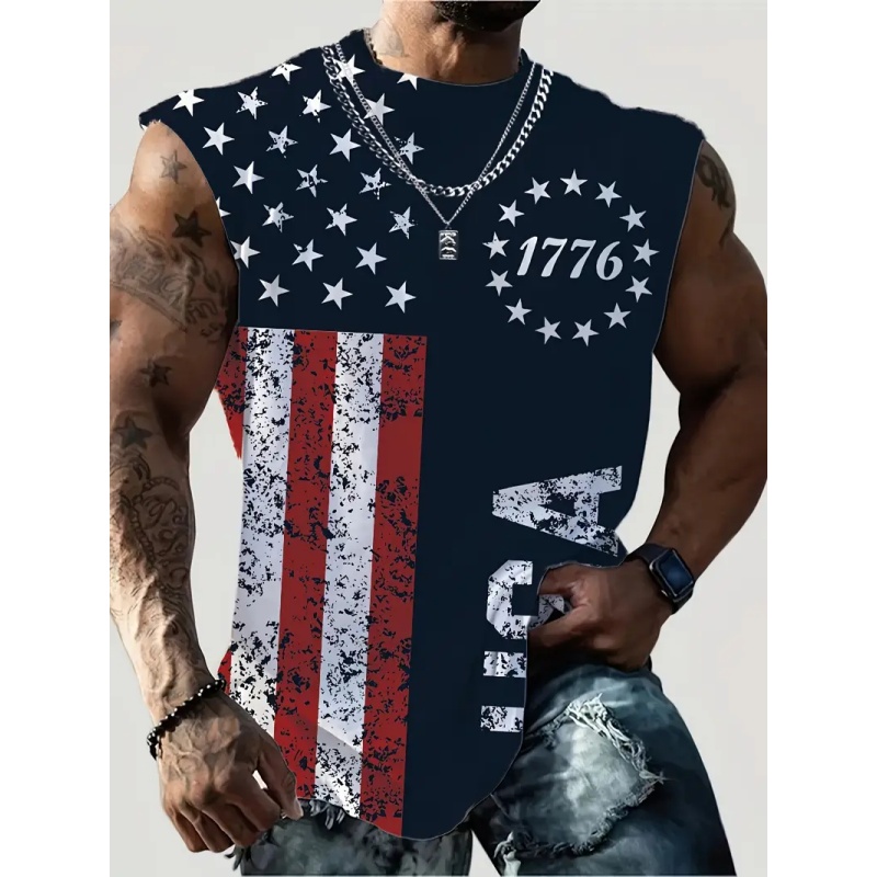 3D Printing Usa - Débardeur drapeau américain imprimé en 3D
