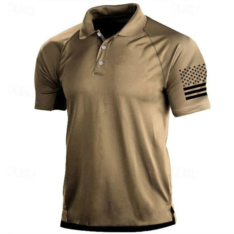 3D Printing Usa - Polo pour homme à motif drapeau