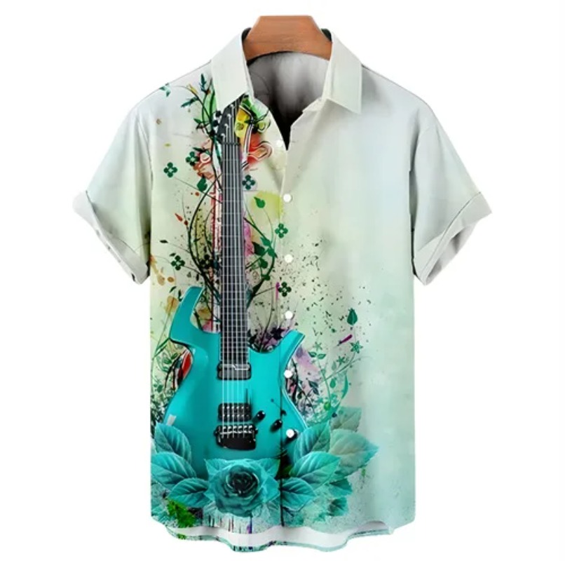 Chemise d'été pour homme à séc - 3D Printing Guitar avis et prix