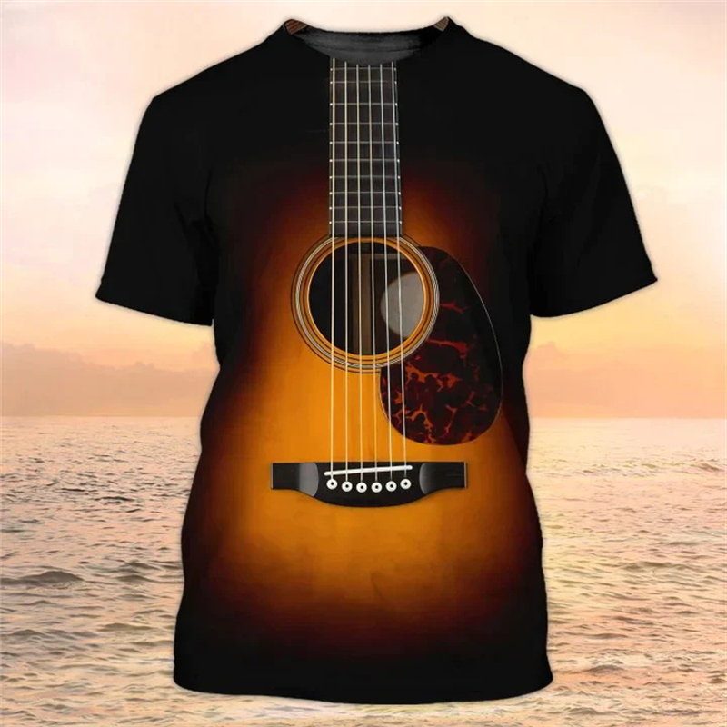 T-Shirt manches courtes col ro - 3D Printing Guitar avis et prix