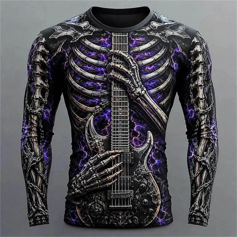 Nouveau T-shirt à manches long - 3D Printing Guitar avis et prix